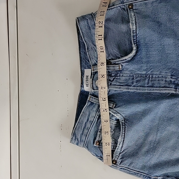 Redone 70s Ultra High Rise Stovepipe Worn Blue Wash New With Tags Size 23 - Picture 6 of 7